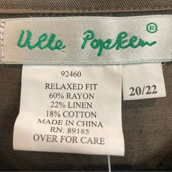 ULLA  POPKEN Sz 20-22 Oversized Short Sleeve Linen Blend Buttoned Shirt Dress - Picture 3 of 10